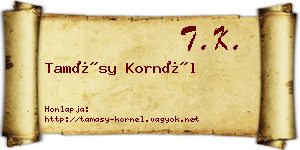 Tamásy Kornél névjegykártya